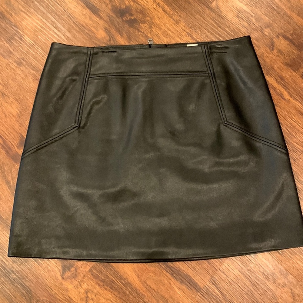H&M black leather skirt
